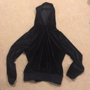 Navy blue velour hoodie